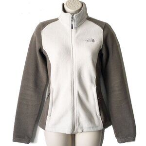 North Face Teddy Fleece Full Zip Jacket XS Taupe Cream